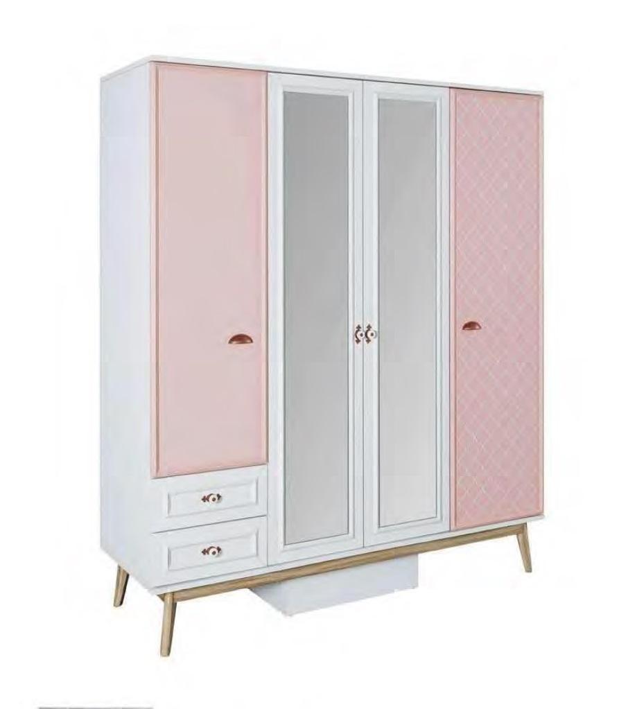 Wardrobe Modern Wooden Wardrobe Youth Room Shelf Cupboard Girls Pink