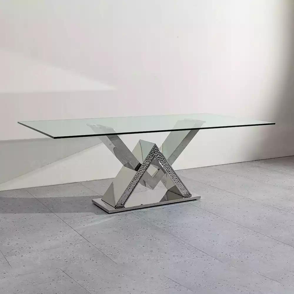 Luxury dining table silver dining tables dining room table glass table