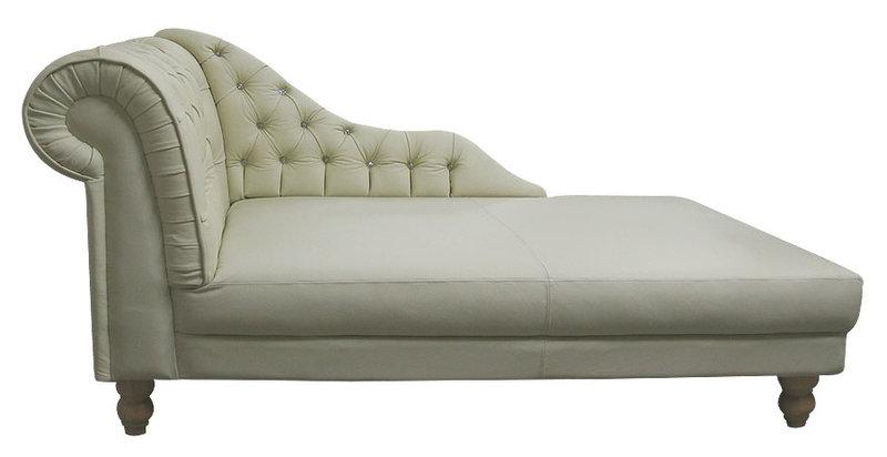 NAPOLEON Chesterfield chaise lounge lounger couch sofa leather sofa textile with crystals NEW