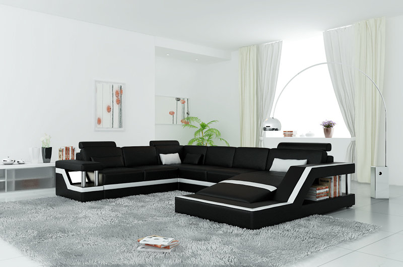 Design Living Landscape Leather Sofa HAMBURG XXL