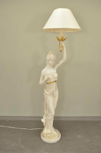 Antique greek woman acrylic sculpture style massive floor lamp 183cm high