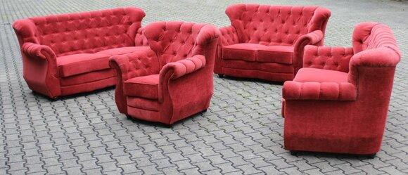 Chesterfield Sofa Couch Polster 3Sitz Textil Stoff Garnitur Sofort lieferbar Neu ROBERT SOFA