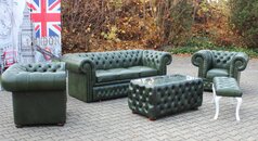 Sofa set couch sofa upholstery set 100% real leather Chesterfield IN STOCK
