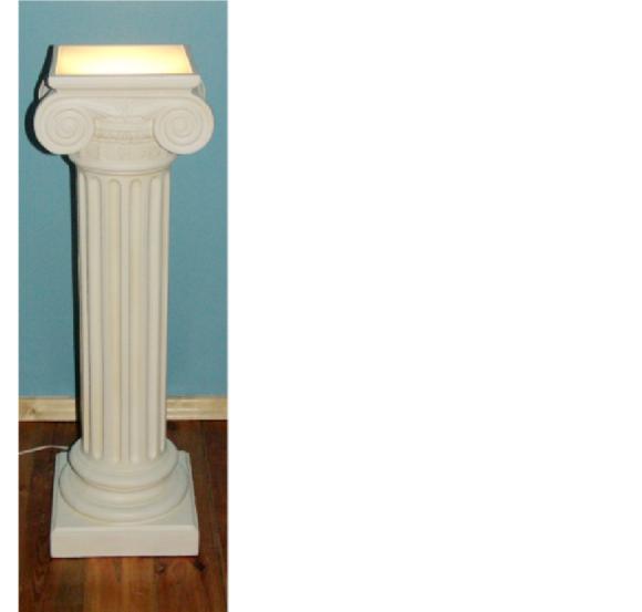 Antique roman design column made of acrylic/stucco material floor lamp, 91,5 cm high