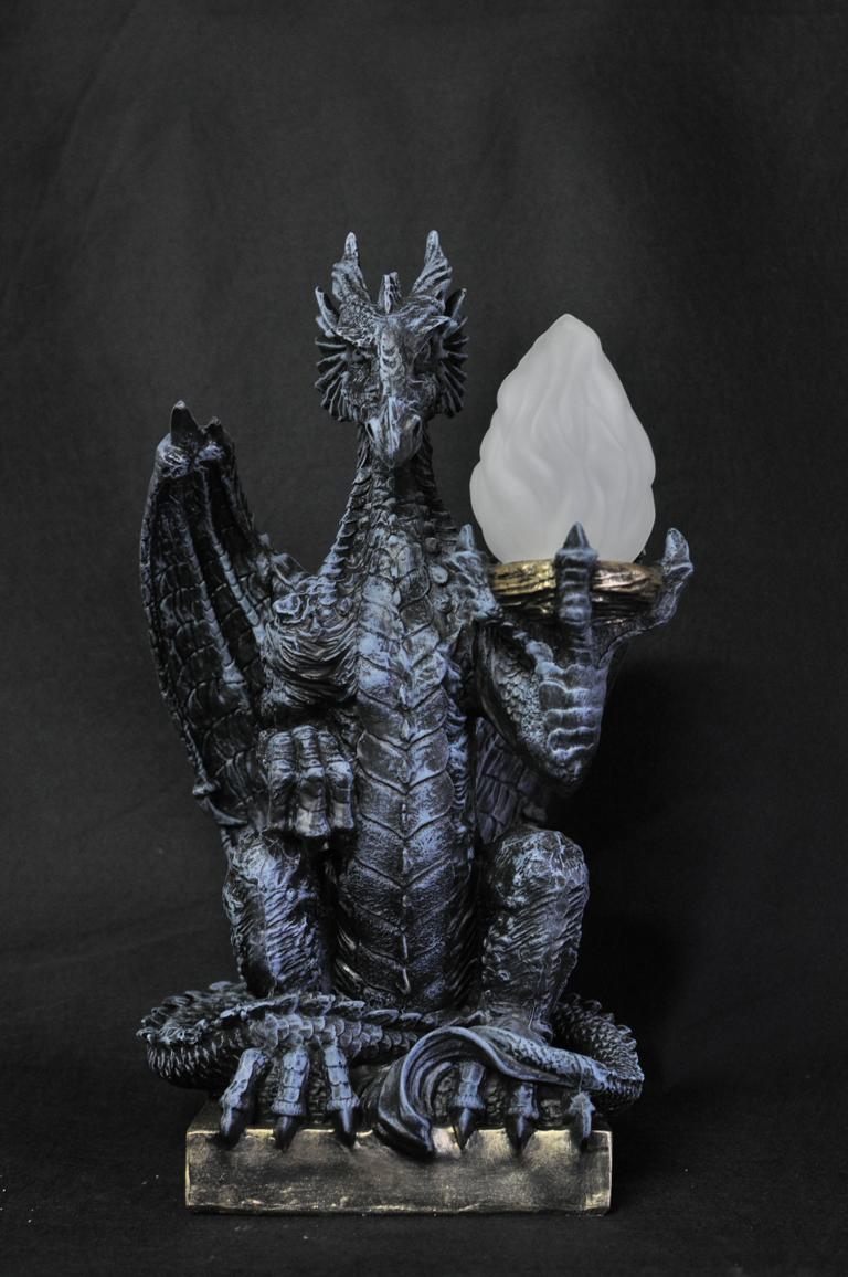 Design Gothic style sitting dragon figure style table lamp, model - P6821 55cm
