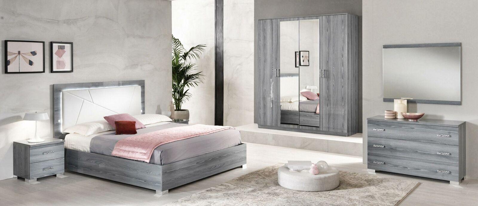 Bedroom set bed 2x bedside table chest of drawers mirror wardrobe 6 pieces. Furniture