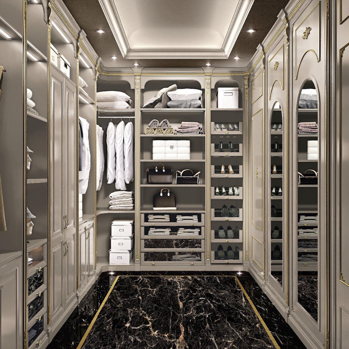 Walk-in closet Luxury changing room Classic wardrobe Made to measure