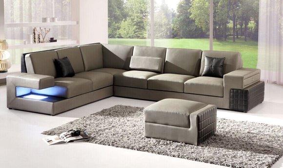 Modern Corner Sofa Couch Upholstery Seat Leather Design Sofa Set Living Landscape New