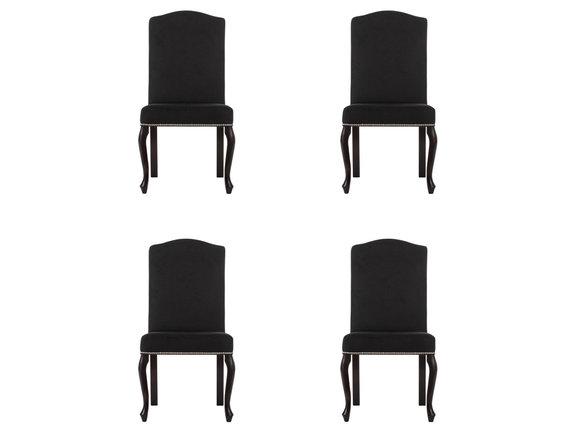 4x Chesterfield design upholstered chair set chairs textile seat complete set