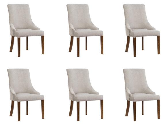 6x designer upholstered chair set, complete set of chairs, lounge club, new