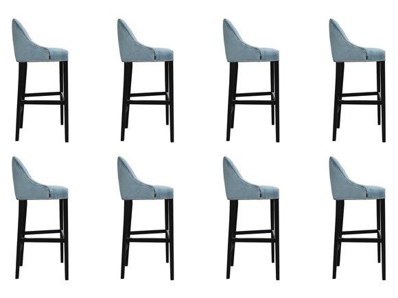 8x set chesterfield velvet fabric upholstery seat bar stools/armchairs with backrest