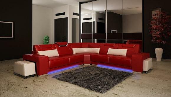 LEATHER SOFA COUCH LIVING AREA CORNER SOFA CORNER SET DESIGN MODERN SOFA F3011B