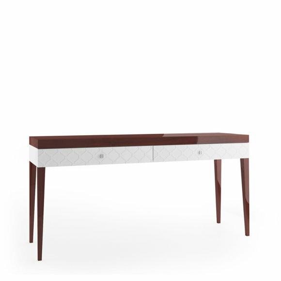 Modern style made of real wooden gloss rectangular console table with sliding drawers