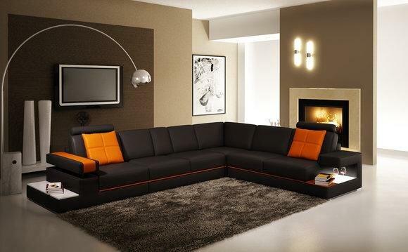 Modern living room corner sofa couch leather sofa with lighting sofa couches leather