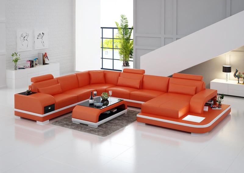 Leather Sofa Living Area Corner Sofa Corner Set Design Modern Sofa G8013