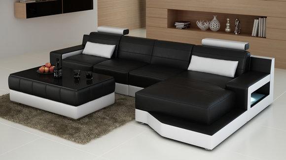 Leather sofa couch living room corner sofa corner set design modern sofa L6005C