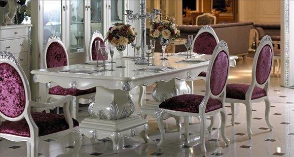 Classic style baroque/rococo dining/living room set of 6-x chairs & table E36 NEW