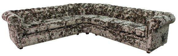 Chesterfield Corner Sofa Camouflage Design L-Shaped Textile Upholstered Couch New