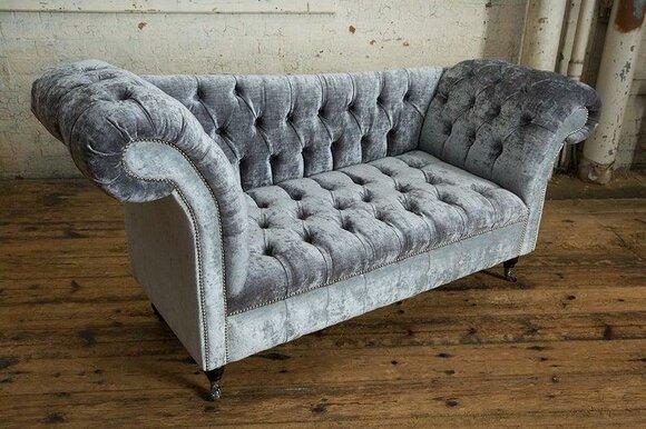 Design Chesterfield Fabric Couch Chaise Lounge Upholstery New Chaise Longues Sofas