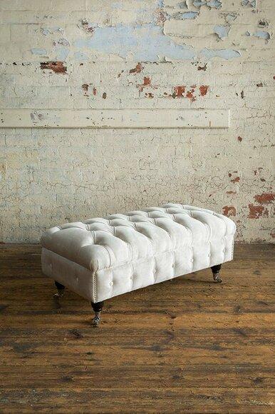 Chesterfield footstool ottoman stool classic relax armchair bench new side