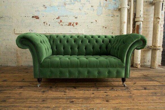 Chesterfield Couch 2 Seater Upholstery Seat Textile Fabric Leather Couches Sofas Sofa