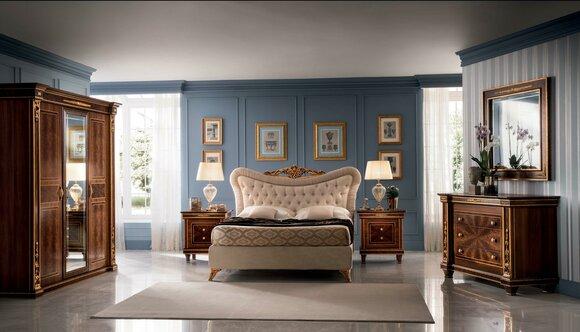 arredoclassic™ Bedroom Set Modigliani Baroque Rococo Bed Bedside Table 4pcs.