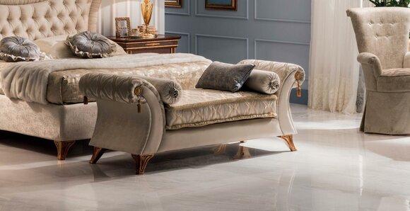 Chaise Lounge Bench Seat Lounger Lounge Baroque Rococo Art Nouveau Classic Textile