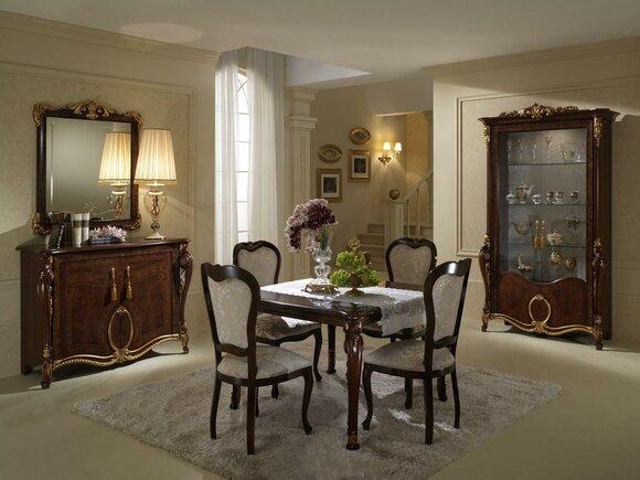 Dining room wooden set of 4 chairs & dining table in art nouveau style italian furniture arredoclassic™