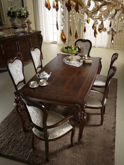 Classic 6 chairs designer chairs Italian dining room furniture wood set