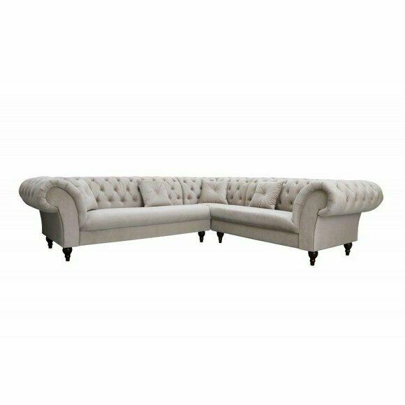 Corner Sofa Chesterfield Sofa Upholstered Set Couch Living Area L-form Design New