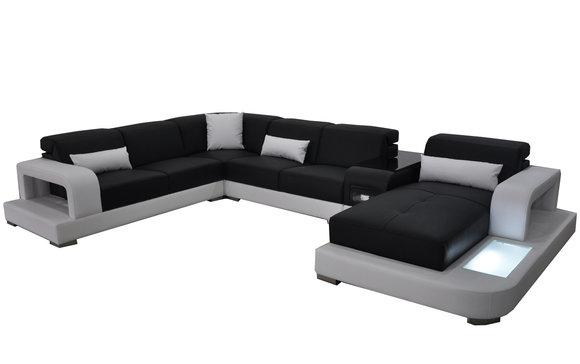 Leather Corner Sofa Corner Living Room Set Design Modern Couch Sofas UForm G8006