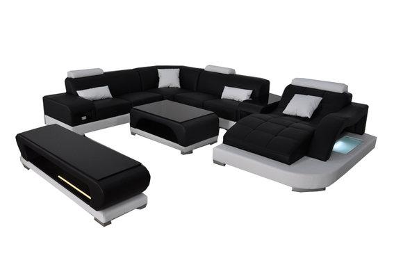 Leather Corner Sofa Corner Living Room Set Design Modern Couch Sofas UForm G8009