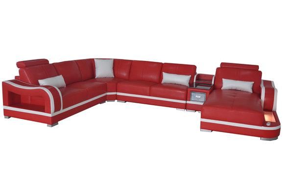 Leather Sofa Couch Living Room Set Design Modern Corner Sofa U-Form G8030