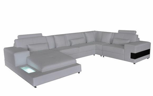 Leather Sofa Living Area Corner Set Design Modern Sofa U-Form L6014