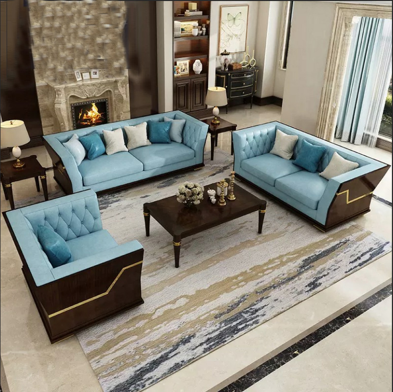 Classic Designer Set Sofa Couch Set Upholstery Seat Set 3+1 Sofas Fabric New