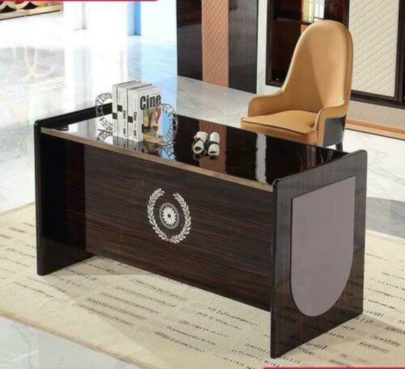 Design table secretary luxury writing office furniture metal high gloss tables wood new