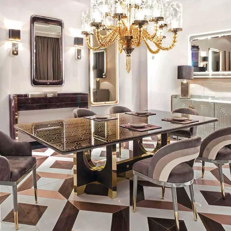 Noble Luxury Design Table Dining Room Living Tables Glass Furniture Metal Modern Baroque