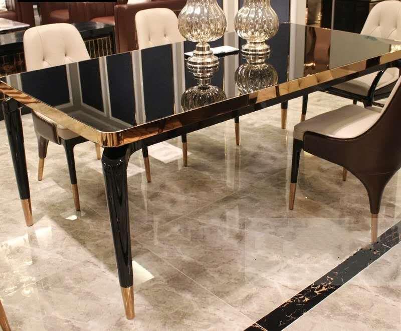 table glass designer dining room living classic tables luxury wood modern italy