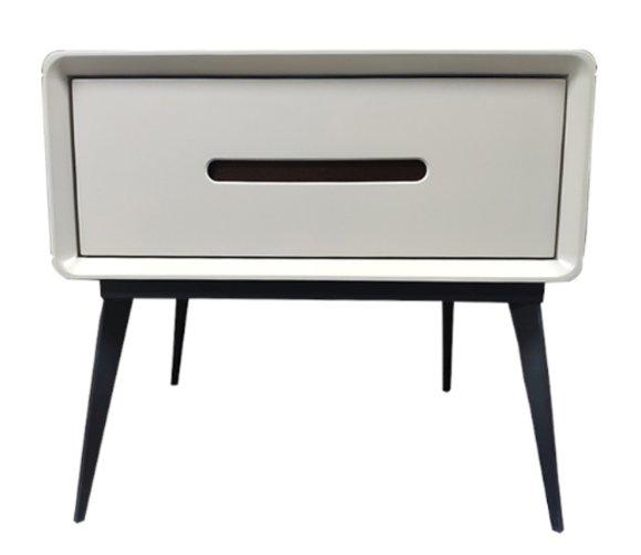 Modern style designer made of real wooden bedside table with a sliding drawer