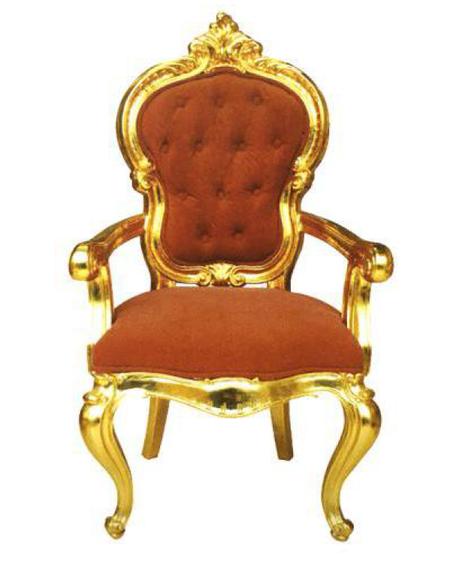 Chair throne armchair dining room designer wood antique style baroque rococo king chair