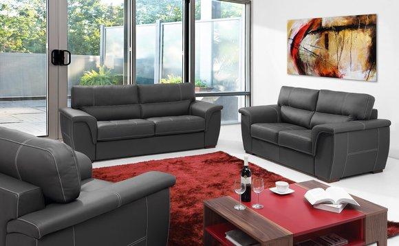 Leather Design Couch Upholstery Seat Set Sofa Sets 3+2+2 Leather Sofas New