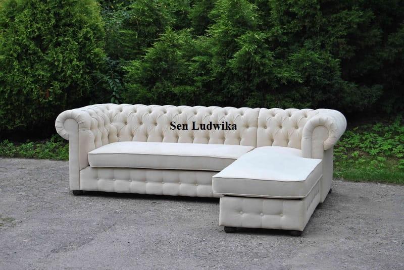 Chesterfield Corner Sofa L Shape Fabric Design Couch Upholstery Seat Sofa Textile Corner New