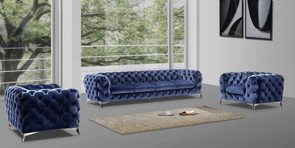 Sofa Chesterfield Couch Upholstery Set Textile 2+2 Designer Couches New XXL Big