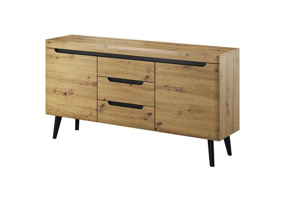 Modern style made of real MDF solid wooden gloss chest of 3-sliding drawers & 2- swing door