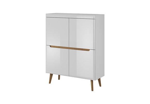 Modern style living room gloss sideboard with 4-swing doors made of real wood