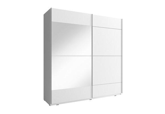 Modern style designer wardrobe 150cm made of MDF with rectangular mirror & 2-floating doors