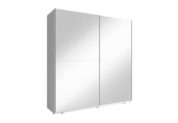 Modern style designer wardrobe 150cm made of MDF with massive rectangular mirror & 2-floating doors