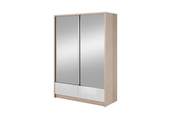 Designer wardrobe in modern style made of MDF with 2-mirrors, sliding doors & 2-sliding drawers 150cm