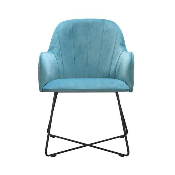 Modern Armchairs Group Set 8 Chairs Set Turquoise Upholstery Armrest Design