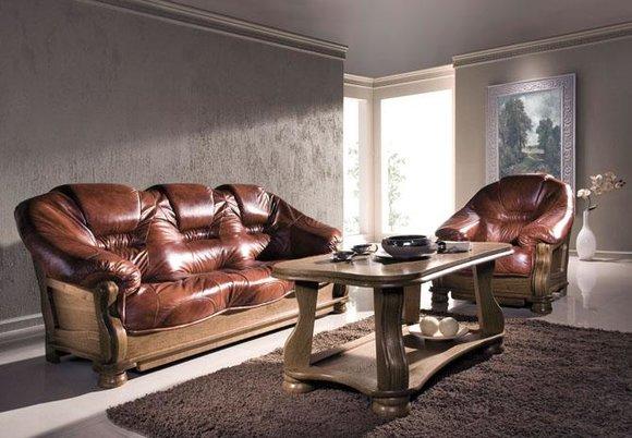 Classic sofa set couch upholstery seat set sofa leather wood 3+2+2 set